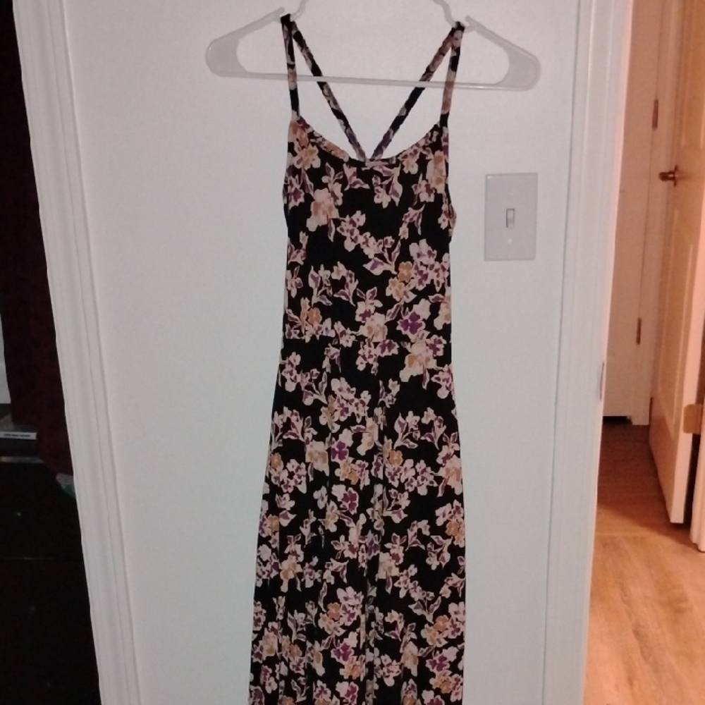 Pact Black Floral Maxi Dress